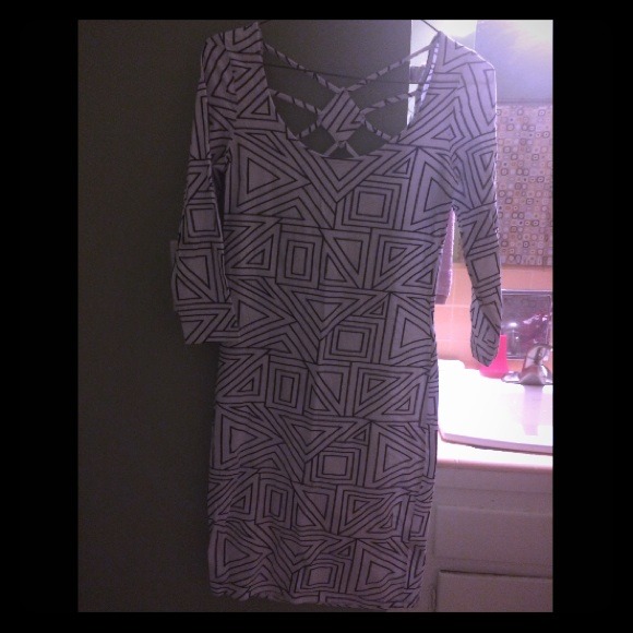 Black and white pattern dress