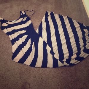 Tan && black stripped Calvin Klein maxi dress