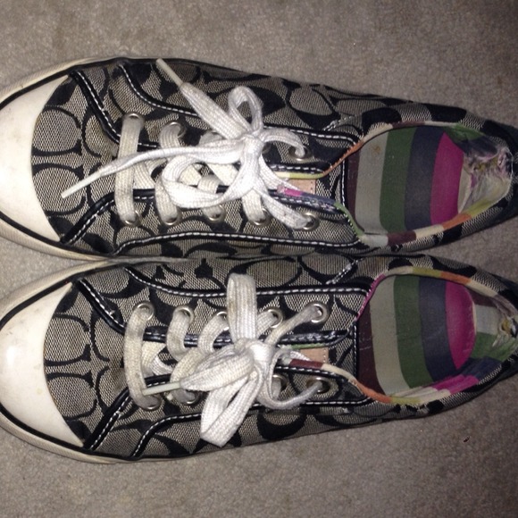 Black and grey coach shoes