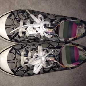 Black and grey coach shoes