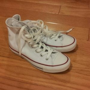 All-stars Converse High-tops, in white.