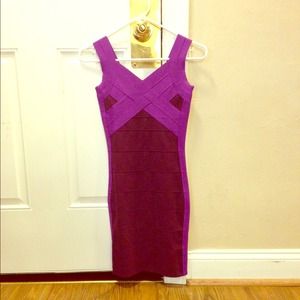 Purple body con dress