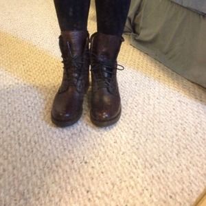 💥Frye combat boots. Dark brown.