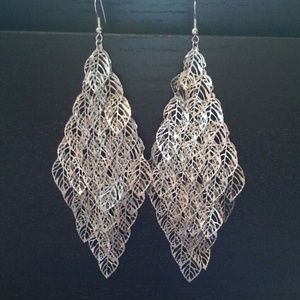 Silver leaf earrings!