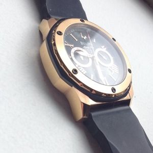 Rose gold bulova chronography watch