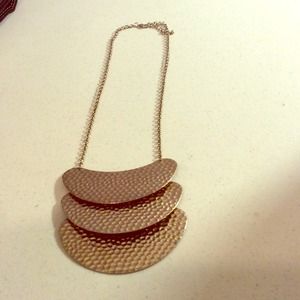 Gold hammered necklace
