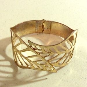 Gold leaf bracelet