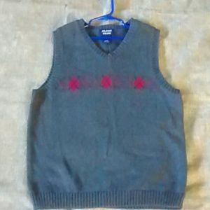 Boys vest,grey and red .