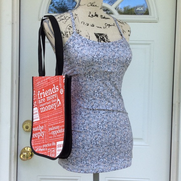 lululemon athletica Tops - NEW LULULEMON  Gray Floral "Power Y Tank" w Tags