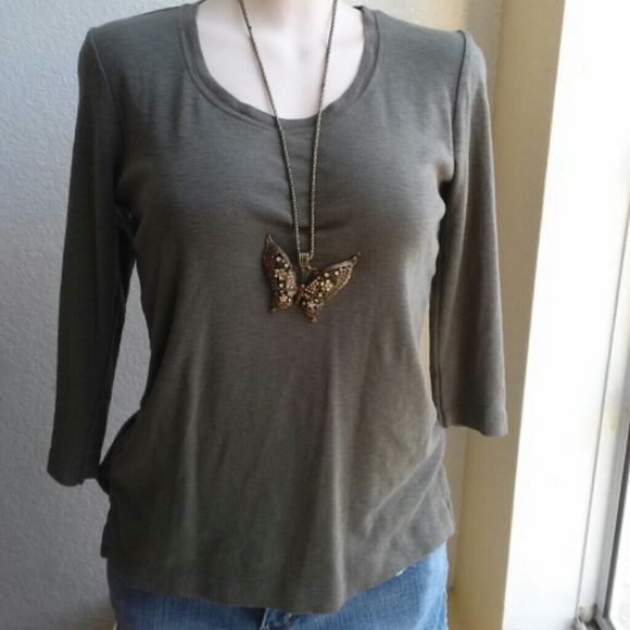 CYNTHIA ROWLEY OLIVE GREEN TOP