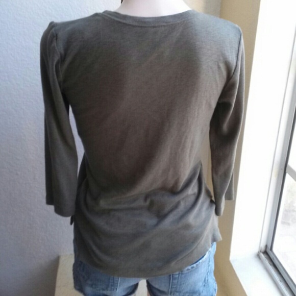 CYNTHIA ROWLEY OLIVE GREEN TOP - Picture 2 of 3