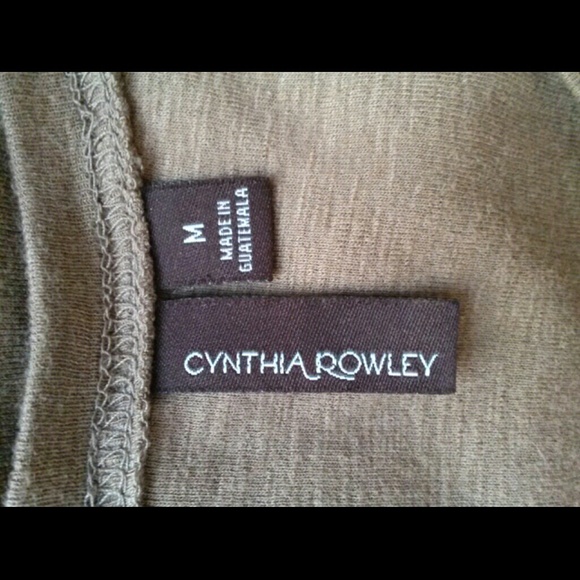 CYNTHIA ROWLEY OLIVE GREEN TOP - Picture 3 of 3