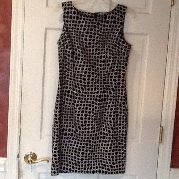 Black and white geometric dress.