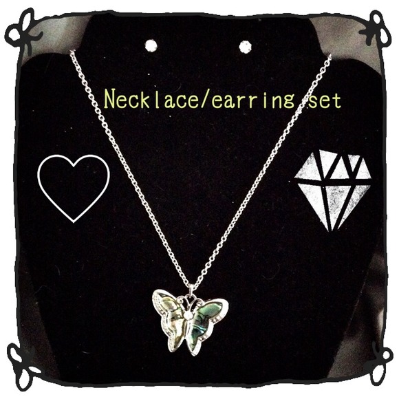 Butterfly necklace/earring set