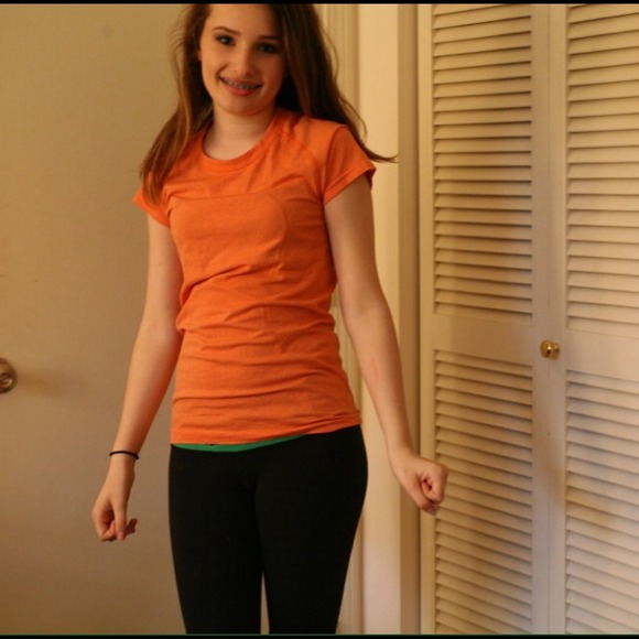 Lululemon orange tshirt PRICE LOWERED