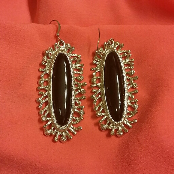 Black and silver earrings