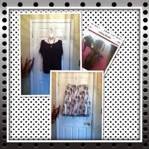 Black and white layered skirt