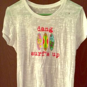 Dang Chick white burnout top Large