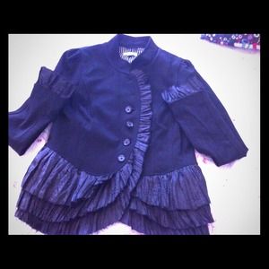 Ruffle jacket suit black