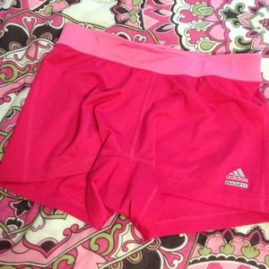 Adidas techfit 3" pink compression shorts