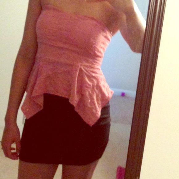 Pink sparkly peplum dress