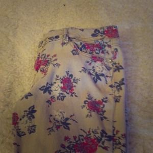 Floral skinny jeans