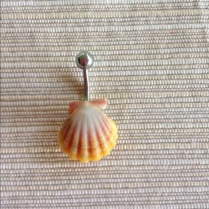 Sunrise shell belly button ring