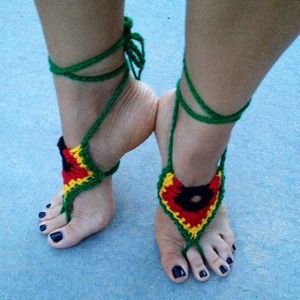 Barefoot sandals handmade rasta