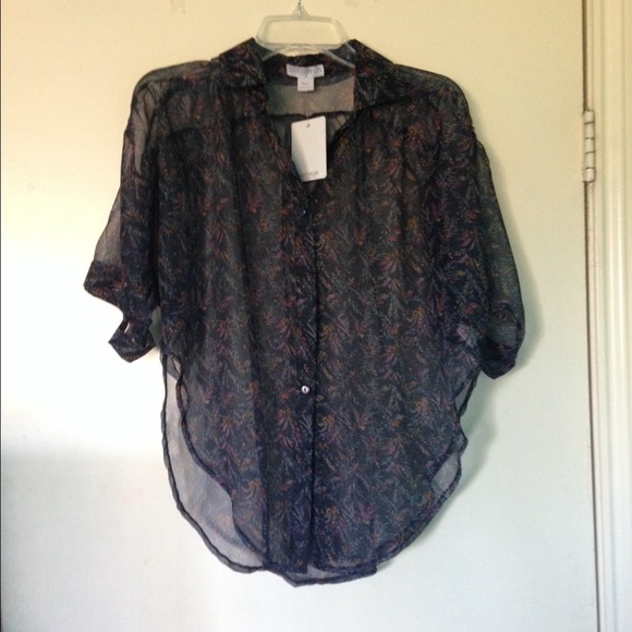 Cotton On Blue Sheer Blouse