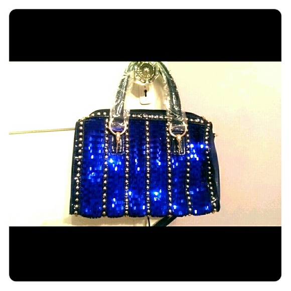 Blue Sequined Purse