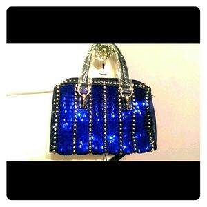 Blue Sequined Purse