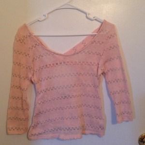 Half-Sleeve Pink Shirt with Cross Hatch Back