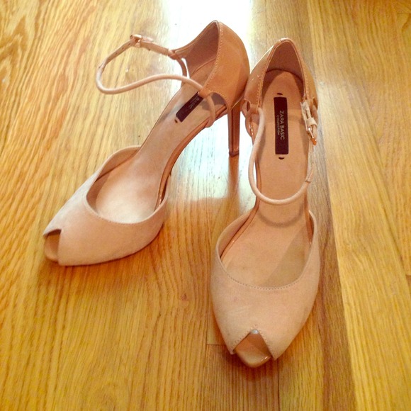 Zara ankle strap platform heels