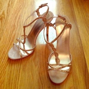 Ivanka Trump Shoes - Ivanka Trump t-strap gold glitter sandal Ivanka Trump Shoes - Ivanka Trump t-strap gold glitter sandal