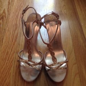 Ivanka Trump Shoes - Ivanka Trump t-strap gold glitter sandal Ivanka Trump Shoes - Ivanka Trump t-strap gold glitter sandal