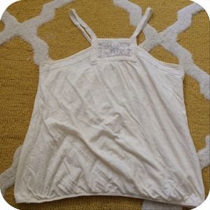 White Eyelet Top Lace Detail