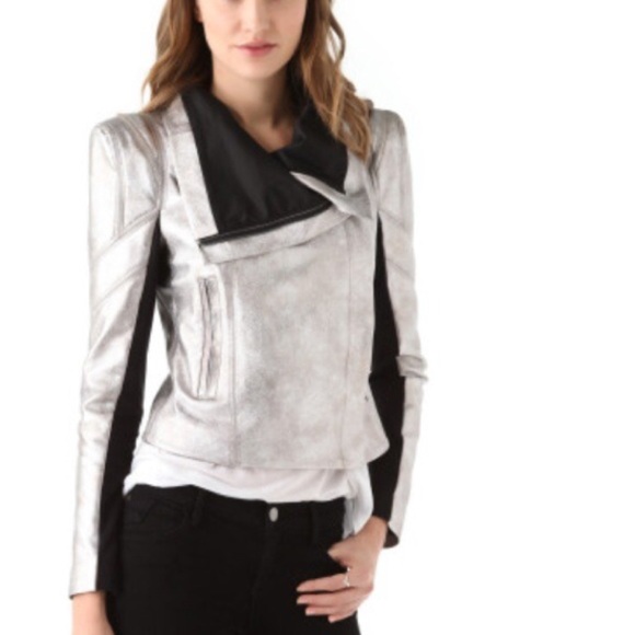 BCBG Jackets & Blazers - BCBG Orson silver metallic jacket. Sold out. Sz S