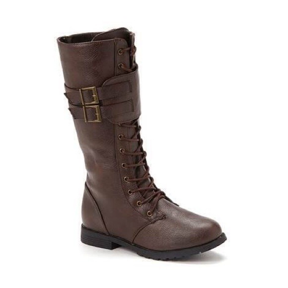 Brown Zip Boots with buckles