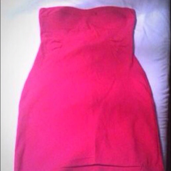 Body Central Hot Pink Strapless Tight Dress