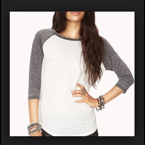 Forever 21 Tops - Forever 21 mineral wash gray baseball tee top