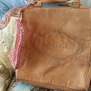 Victoria Secret suade style tote w/ make-up bag