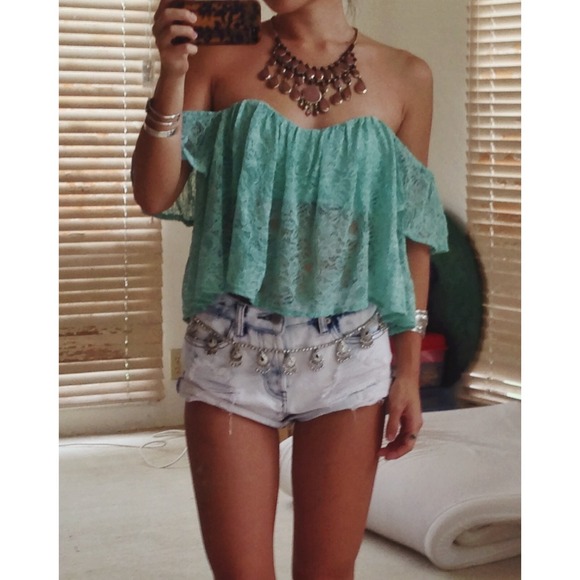 ❌BUNDLED❌ Lace tube crop top