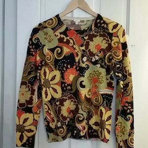 J. Crew paisley Merino wool sweater
