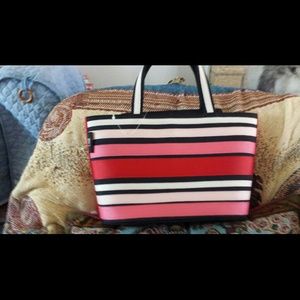 City DKNY striped handbag
