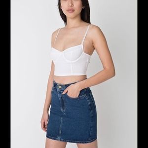 High-waist Denim Mini Skirt American Apparel