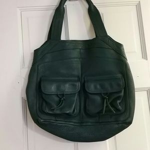 Anthropologie Teal leather tote