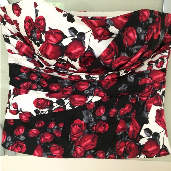 Rose print corset/express jeans BUNDLE