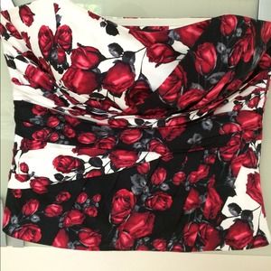 Rose print corset/express jeans BUNDLE