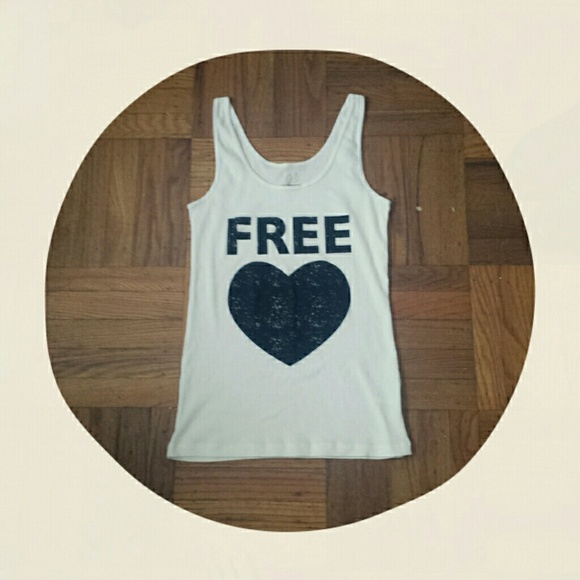 Ribbed "Free <3" Tank - Picture 2 of 2