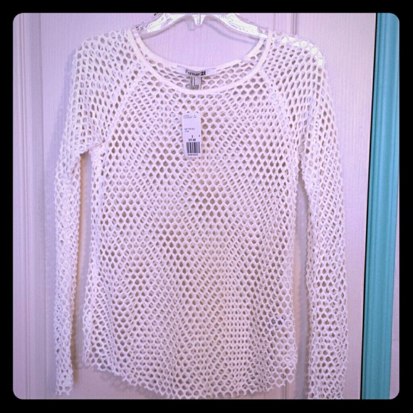 White Knit Top Cover up!!